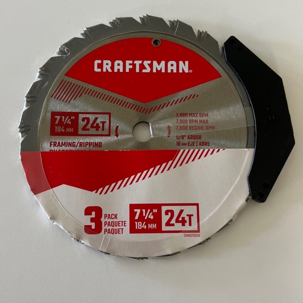 Craftsman 7-1/4 in 24T Framing Ripping Circular Saw Blade 3 Pack CMAS2725243‎
